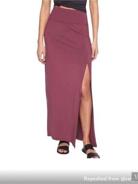 Athleta Maxi Skirt with High Side Slit in Mauve
